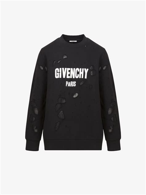 givenchy black sweatshirt mens|sweatshirt givenchy paris destroyed.